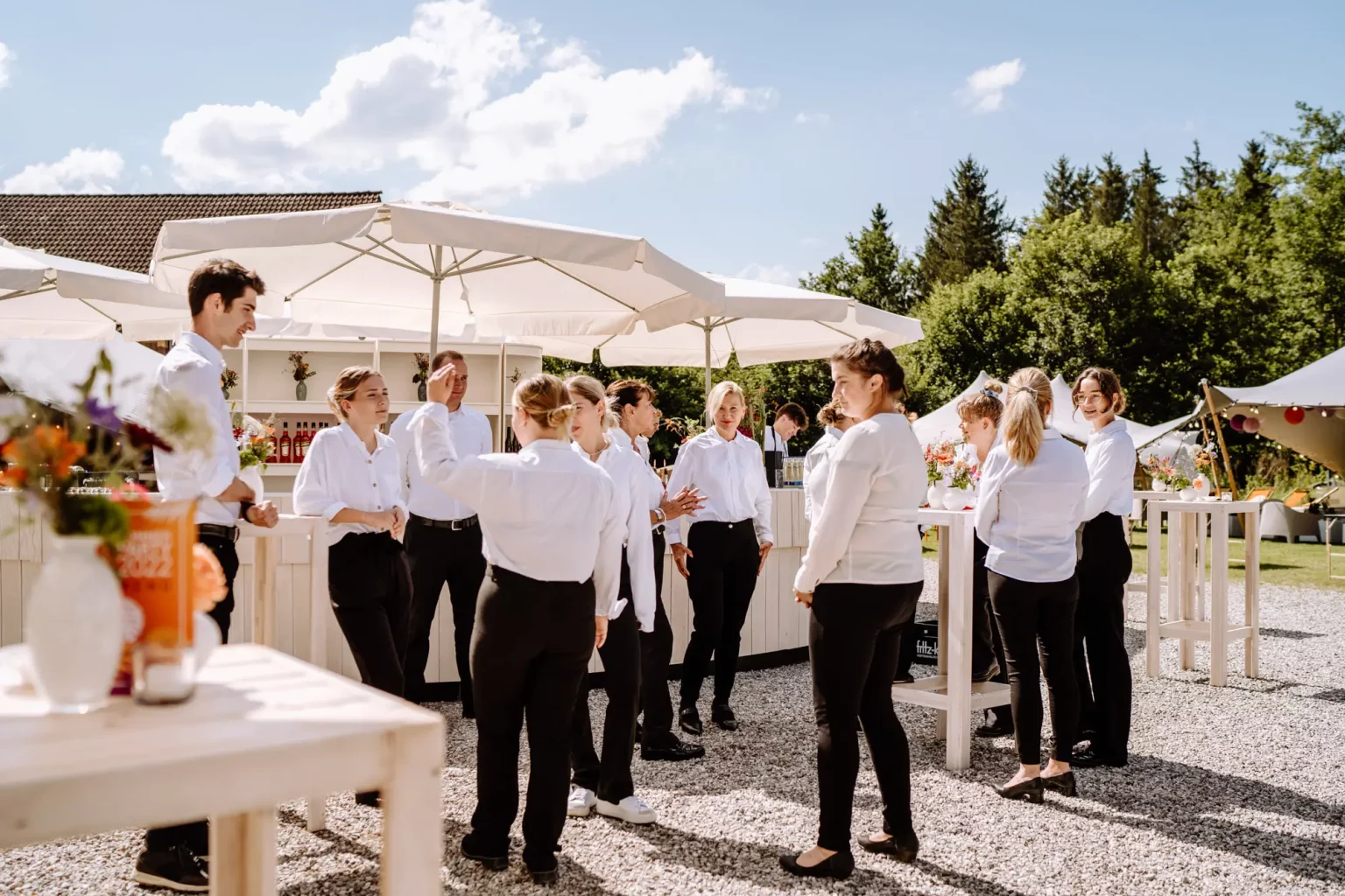 Teammeeting bei einem Event am Starnberger See